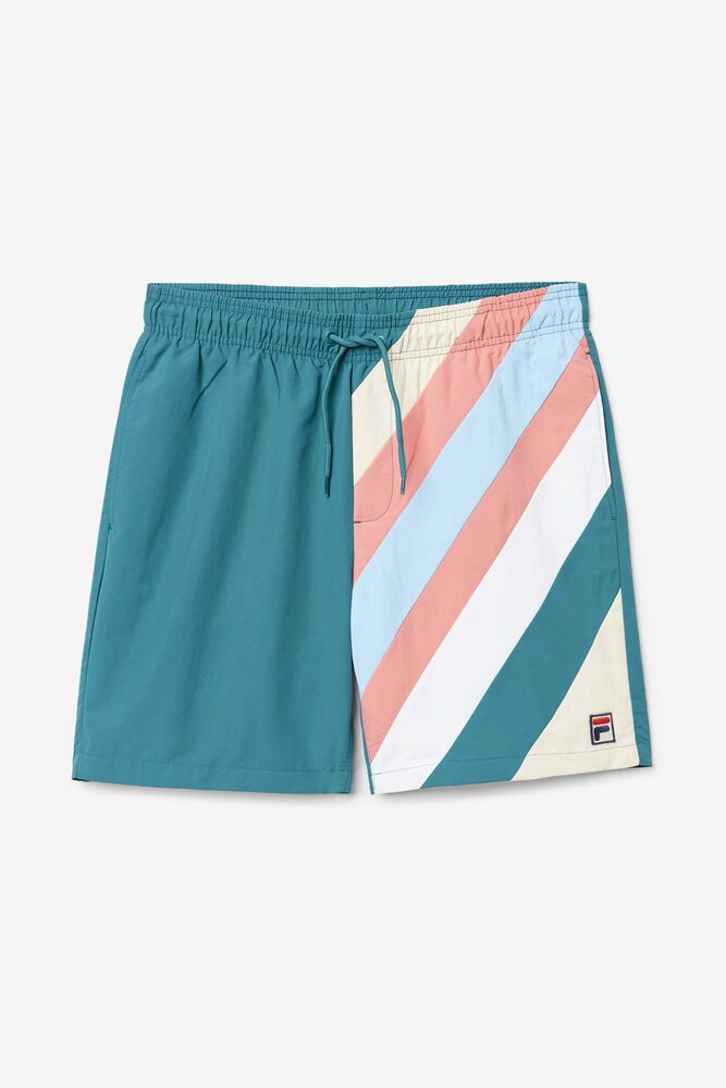 Fila Shorts Mens Blue Teller Swim - Ireland 18704-QNRG